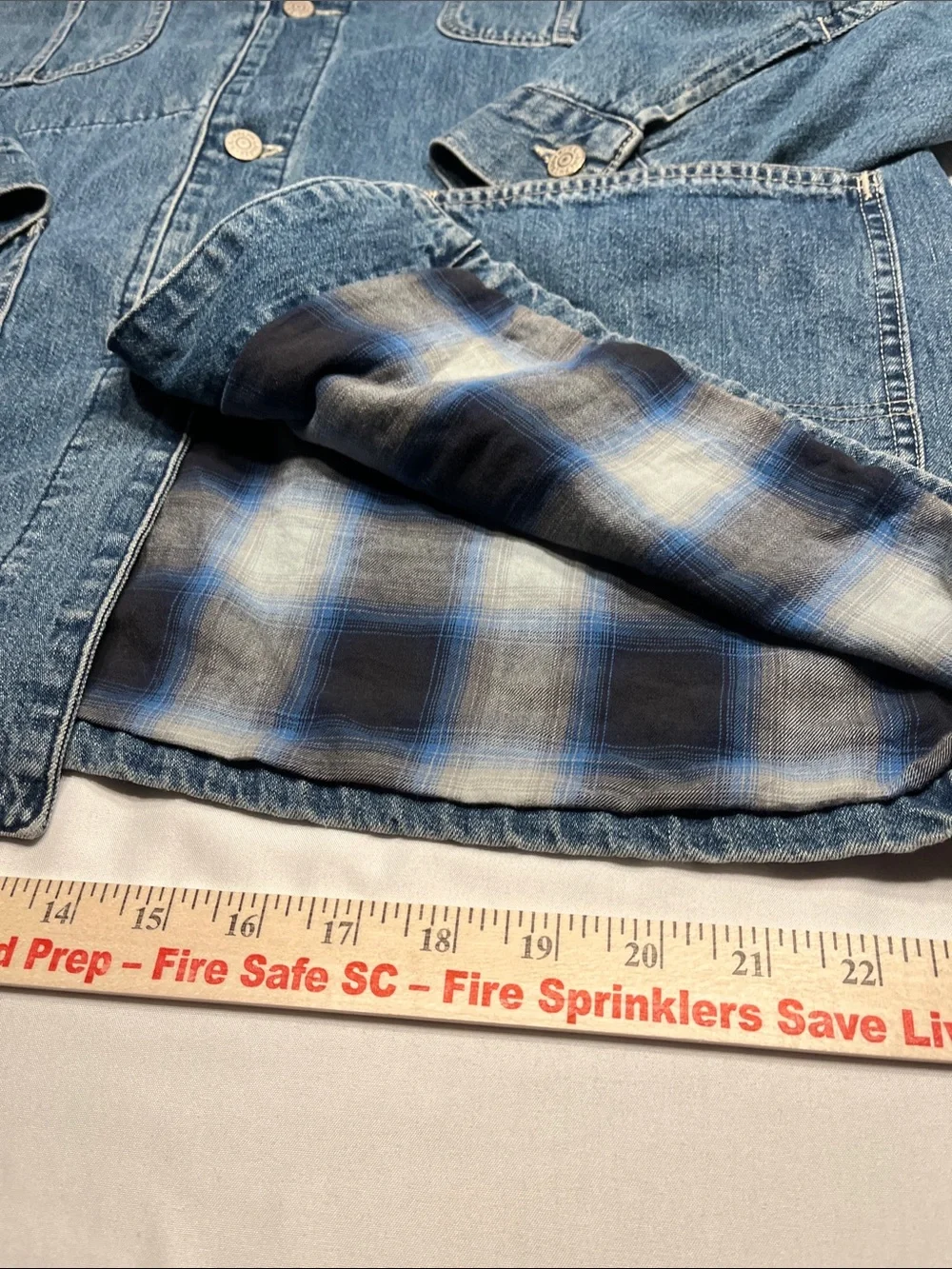 Vintage RRL Double RL Ralph Lauren Denim Chore Jacket USA Made Flannel Lined XL
